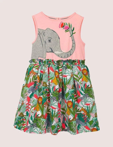 Elephant Appliqué Dress - Mini Taylor